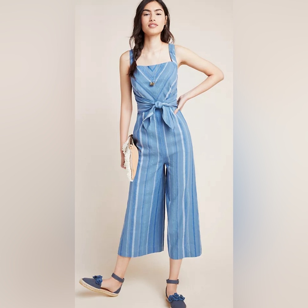 Anthropologie Laguna Striped Jumpsuit